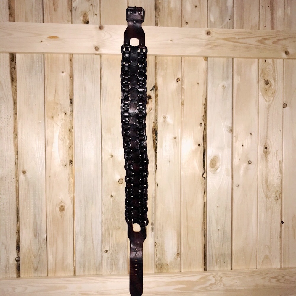 Small High Waist Genuine Leather Woven Belt